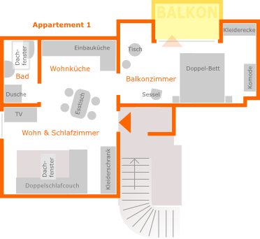 Grundriss Appartement 1